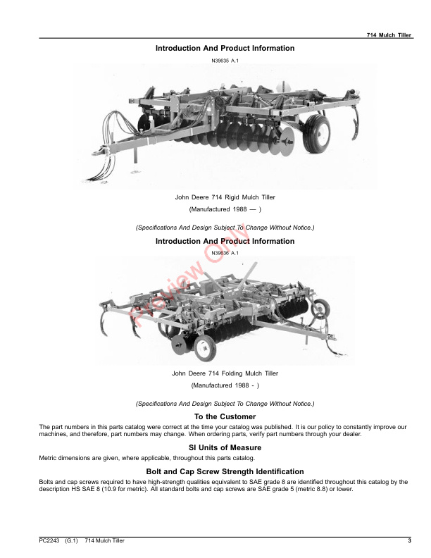 John Deere 714 Mulch Tiller Parts Catalog PC2243 10JUN23-3