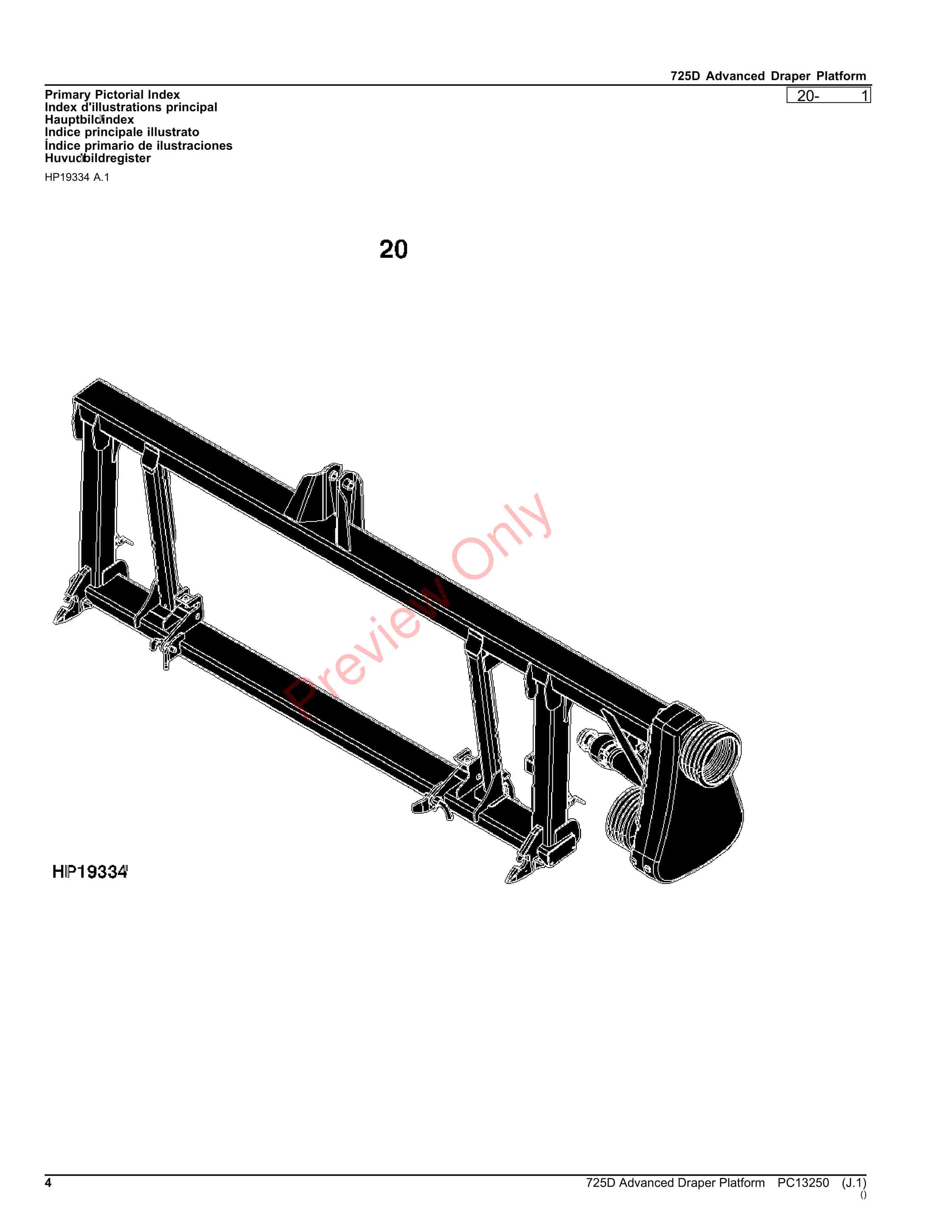 John Deere 725D Advanced Draper Platform Parts Catalog PC13250 26OCT23-4