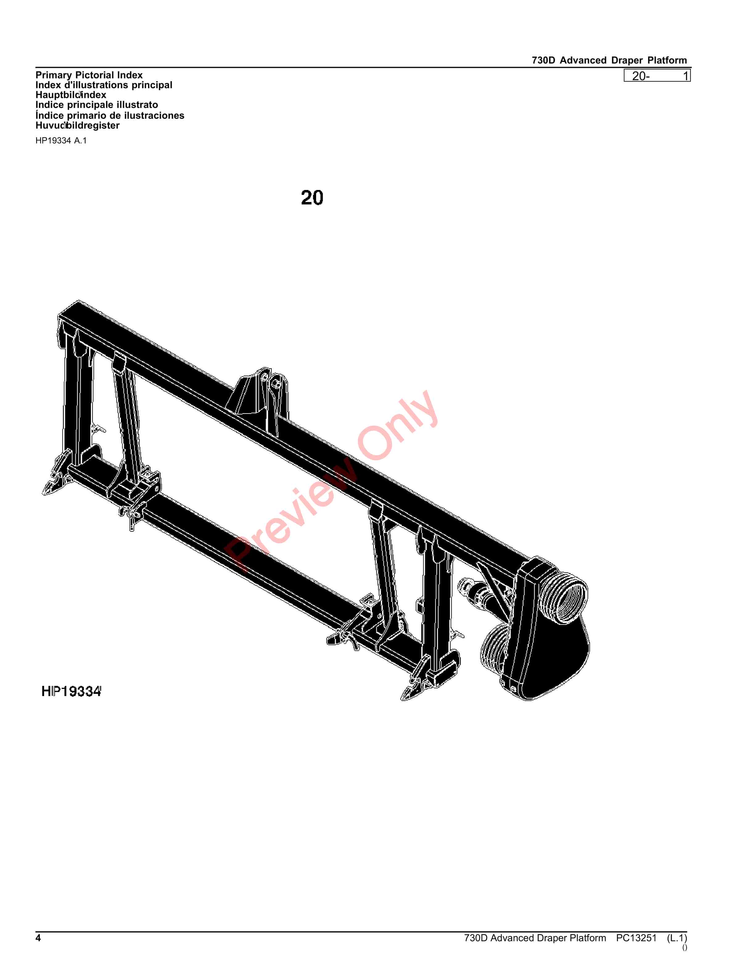 John Deere 730D Advanced Draper Platform Parts Catalog PC13251 26OCT23-4