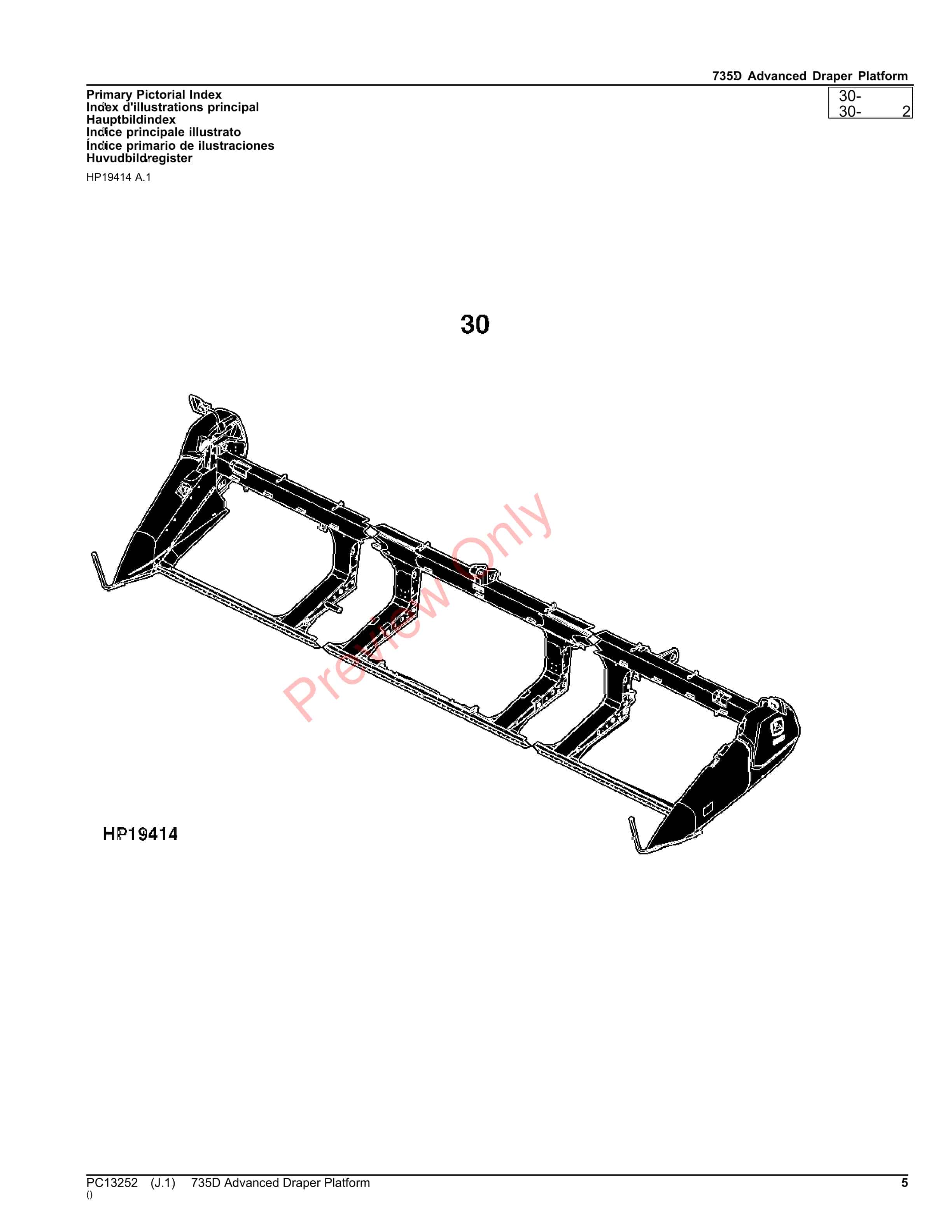 John Deere 735D Advanced Draper Platform Parts Catalog PC13252 26OCT23-5