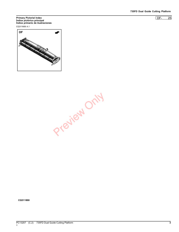 John Deere 735FD Dual Guide Cutting Platform Parts Catalog PC13207 22OCT23-3