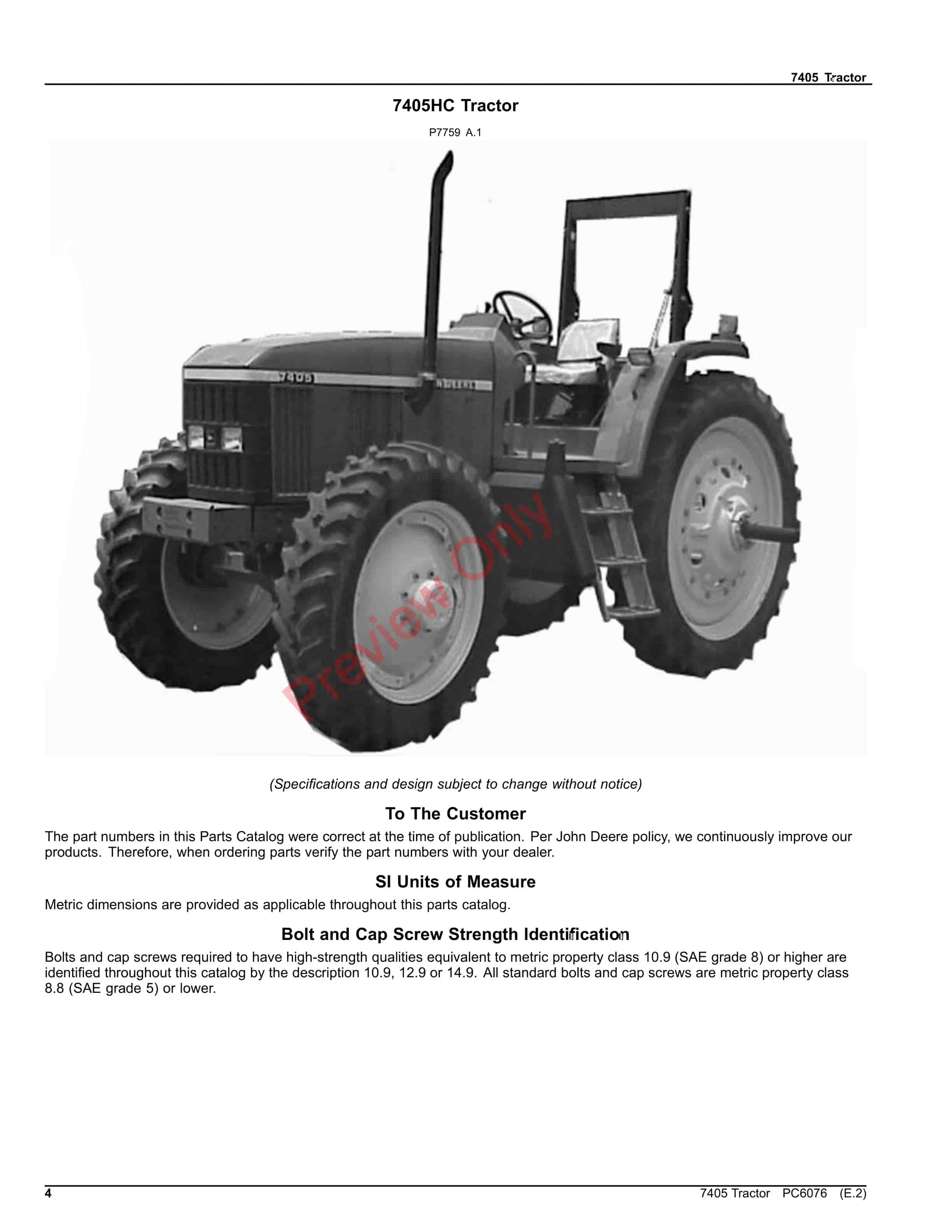 John Deere 7405 Tractor Parts Catalog PC6076 12SEP23-4