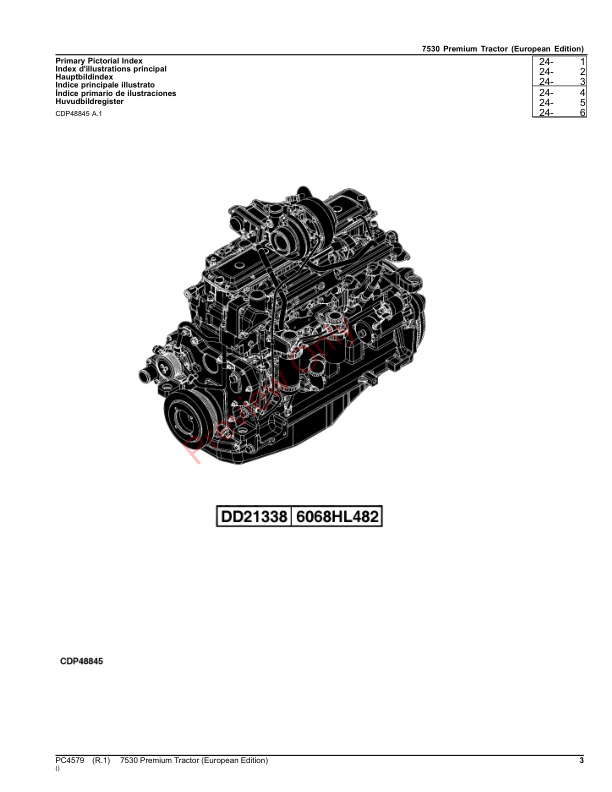 John Deere 7530 Premium Tractor Parts Catalog PC4579 12OCT23-3
