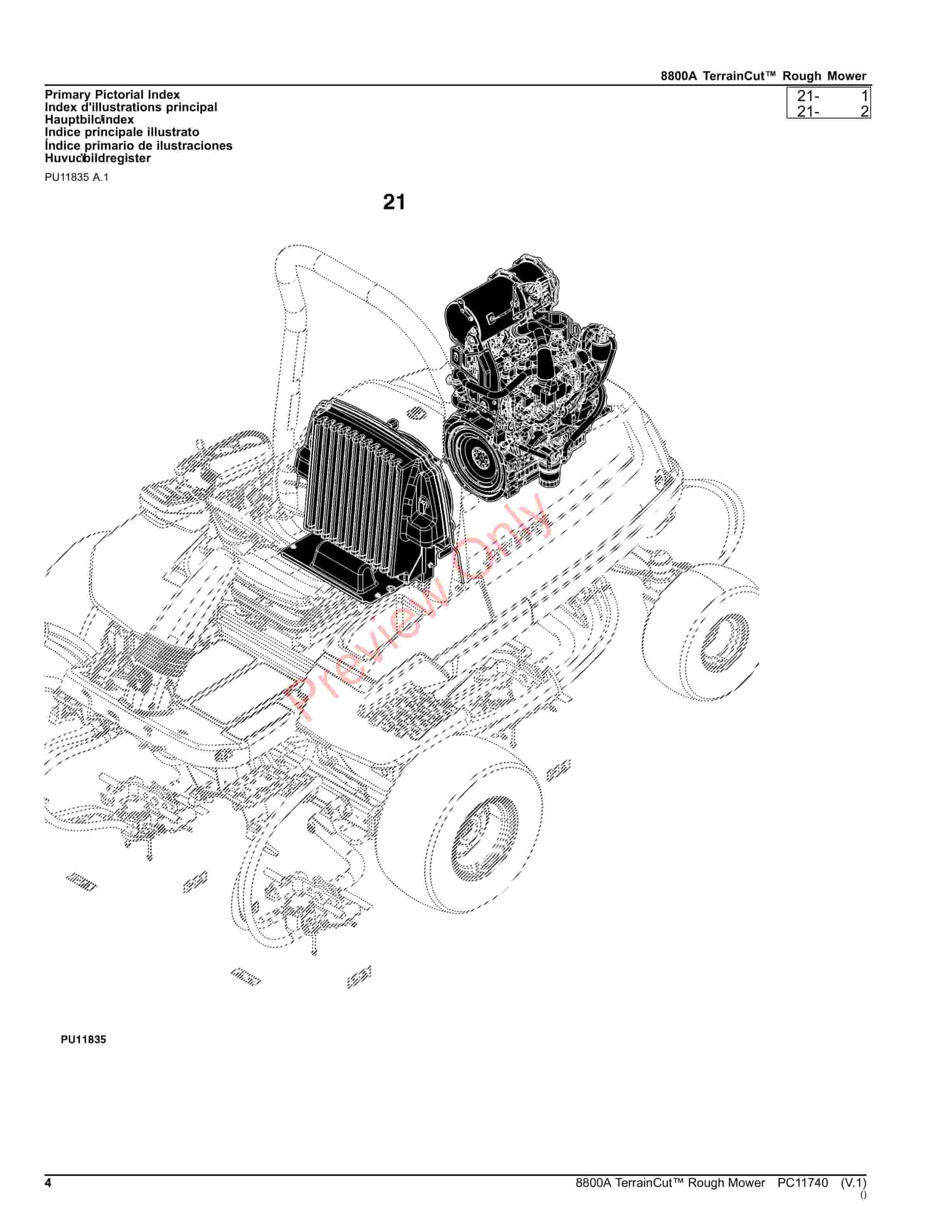 John Deere 8800A TerrainCut Rough Mower Parts Catalog PC11740 12NOV23 4