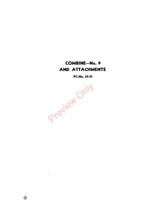 John Deere 9 Combine Parts Catalog CAT59H 15JUN46 3