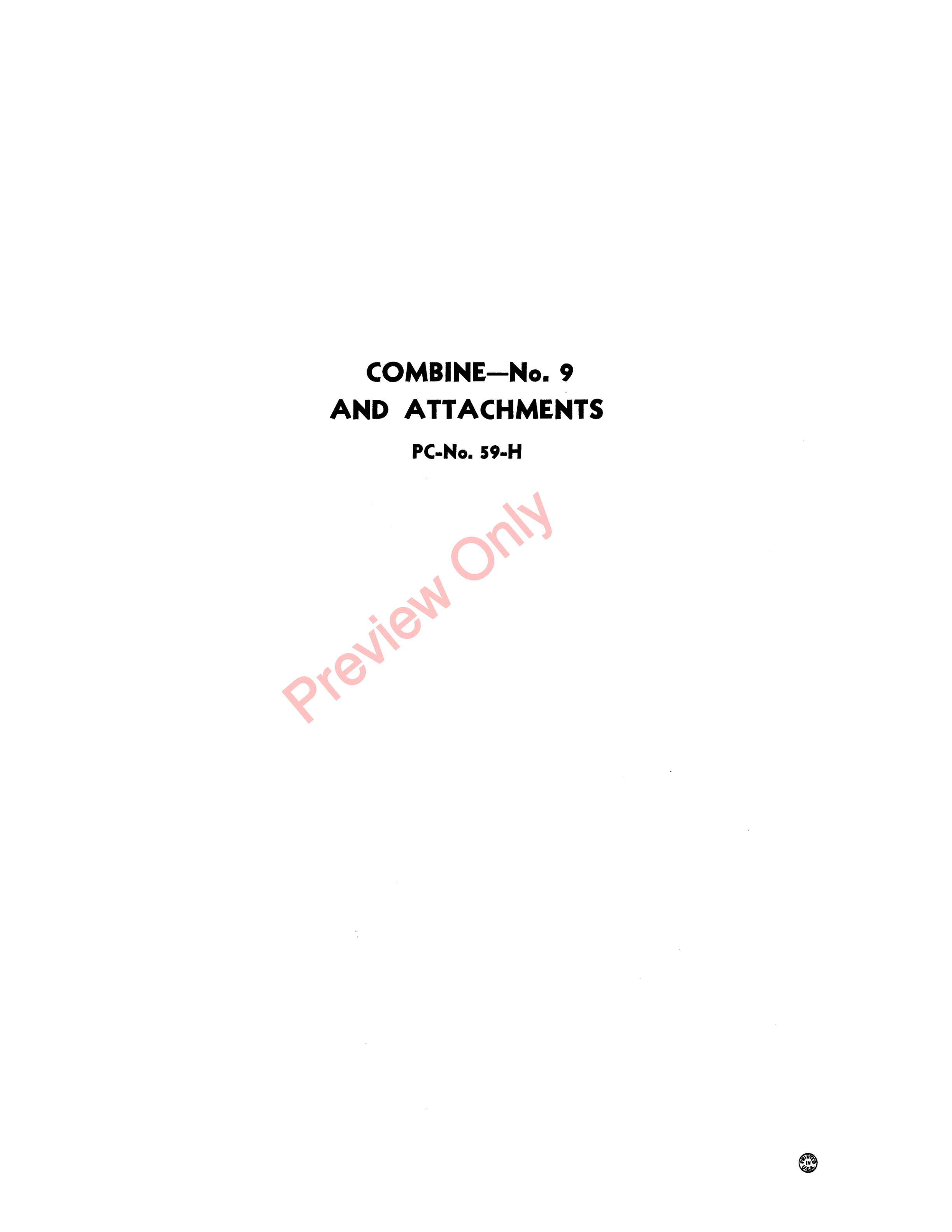 John Deere 9 Combine Parts Catalog CAT59H 15JUN46 4