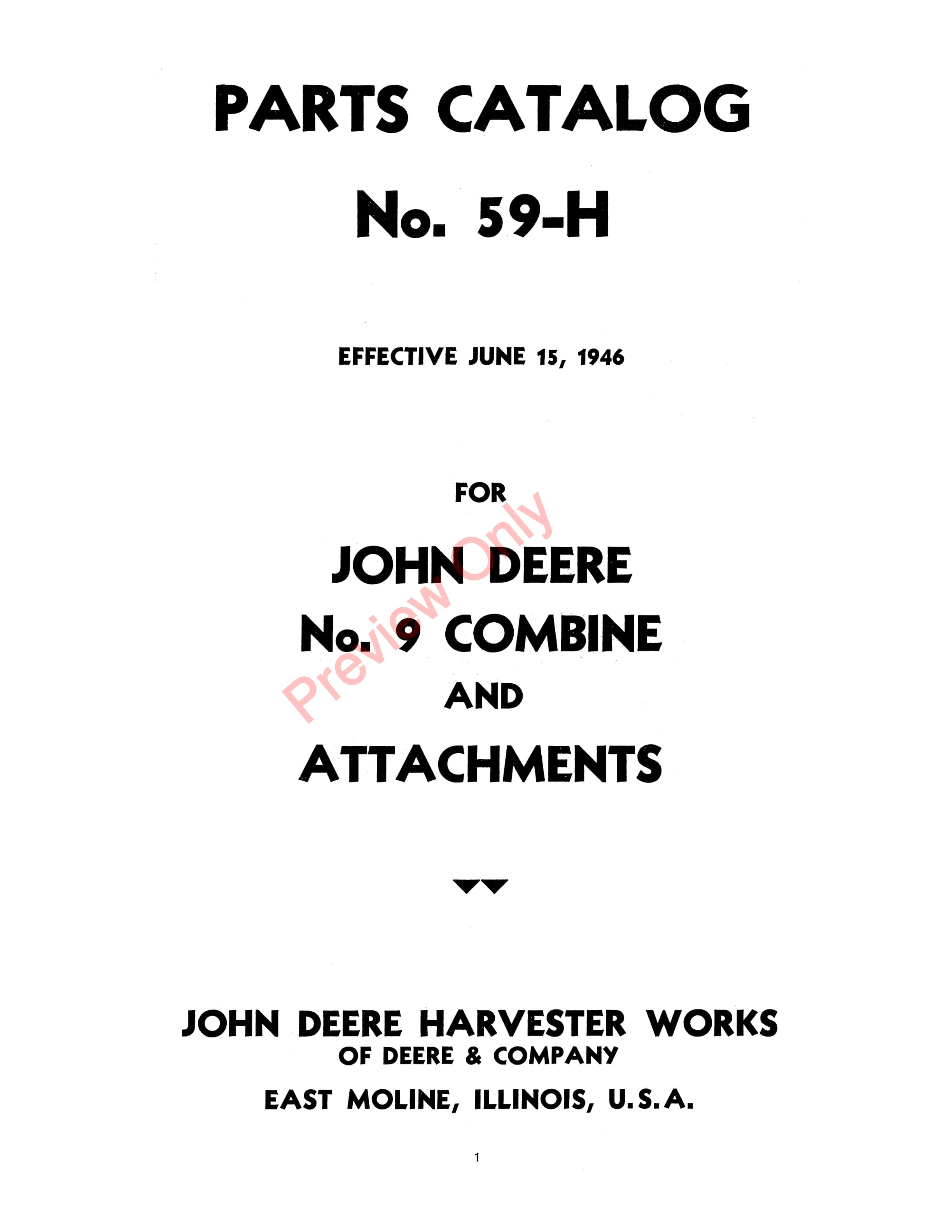 John Deere 9 Combine Parts Catalog CAT59H 15JUN46 5