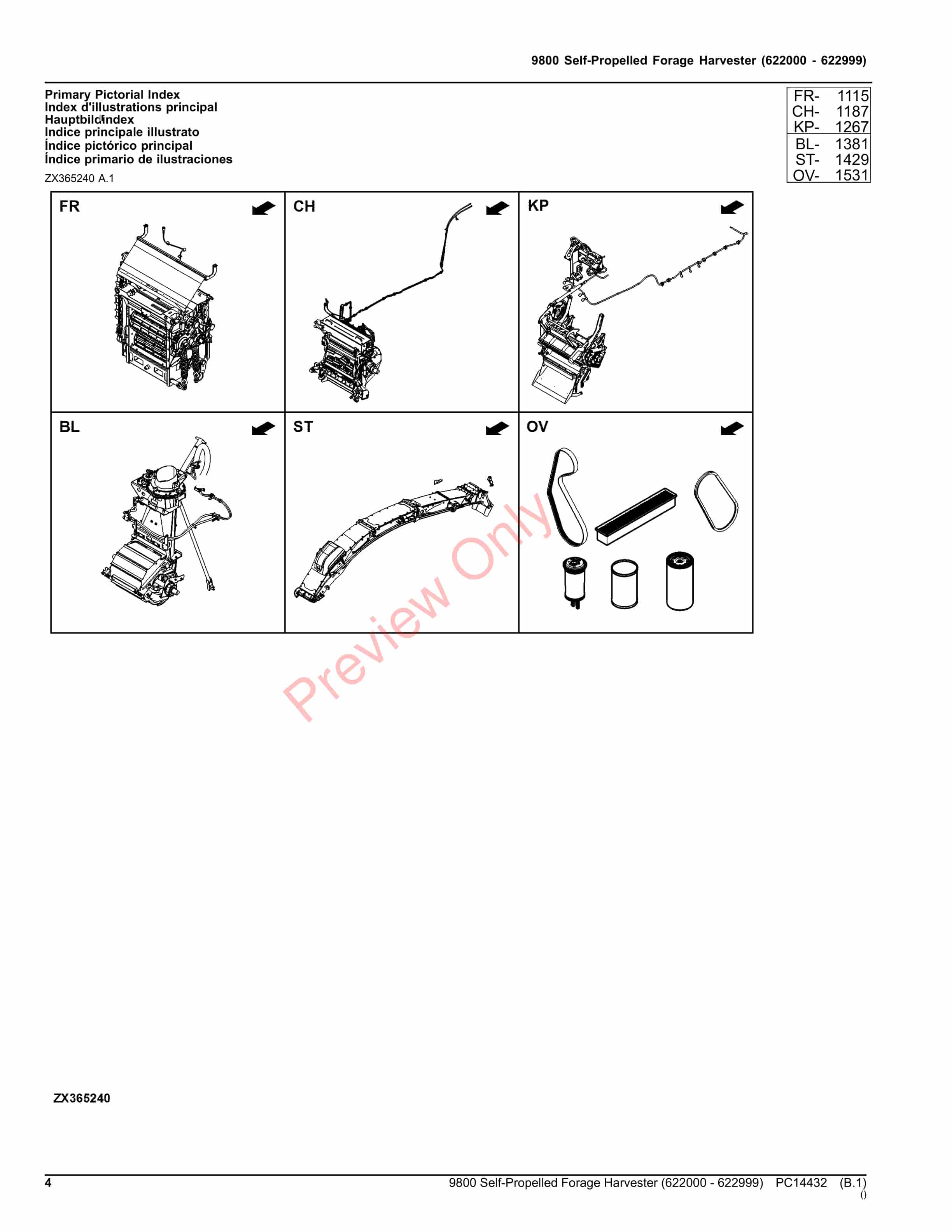 John Deere 9800 Self-Propelled Forage Harvester (622000 &#8211; 622999) Parts Catalog PC14432 24AUG23-4