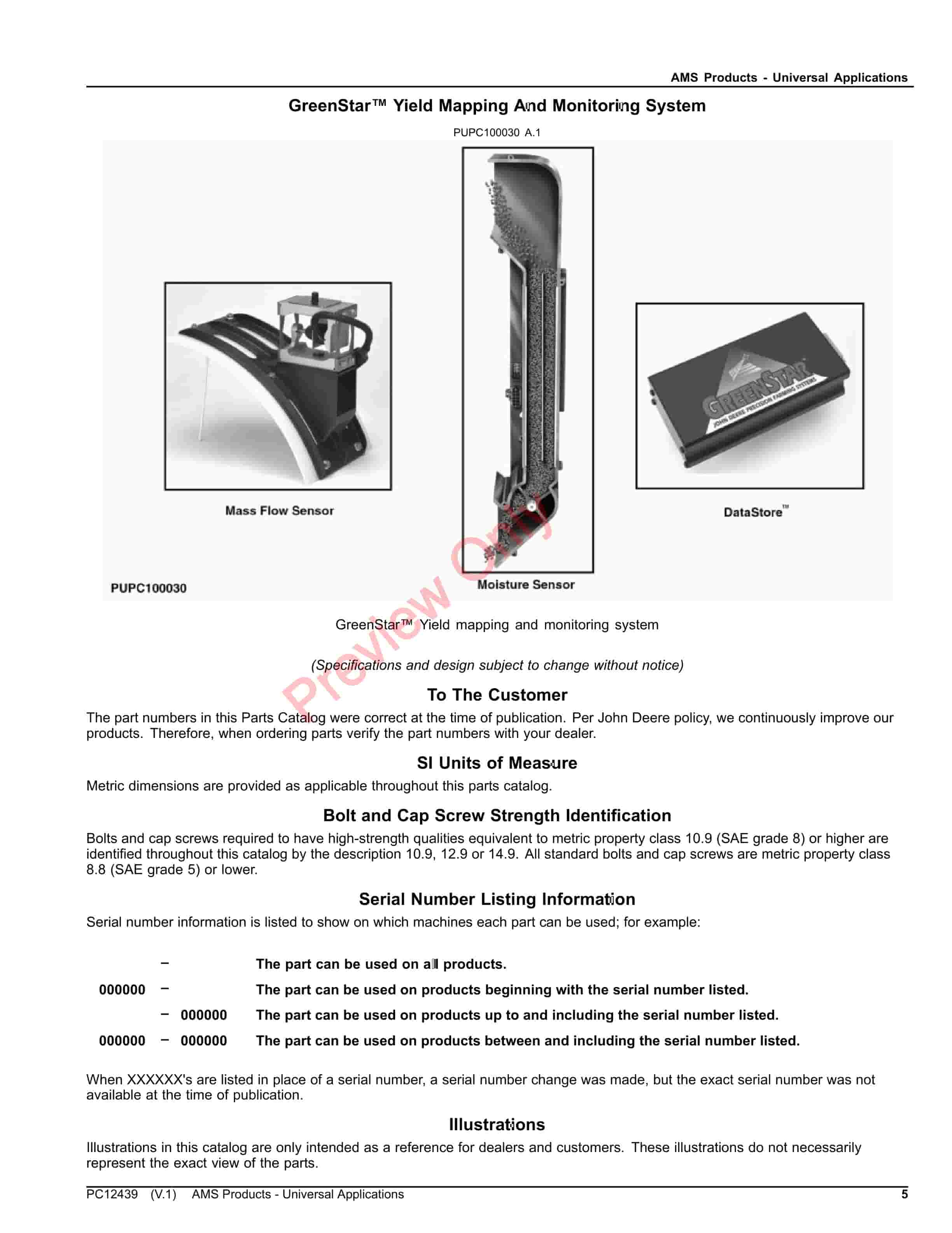 John Deere AMS Products &#8211; Universal Applications Parts Catalog PC12439 28NOV23-5
