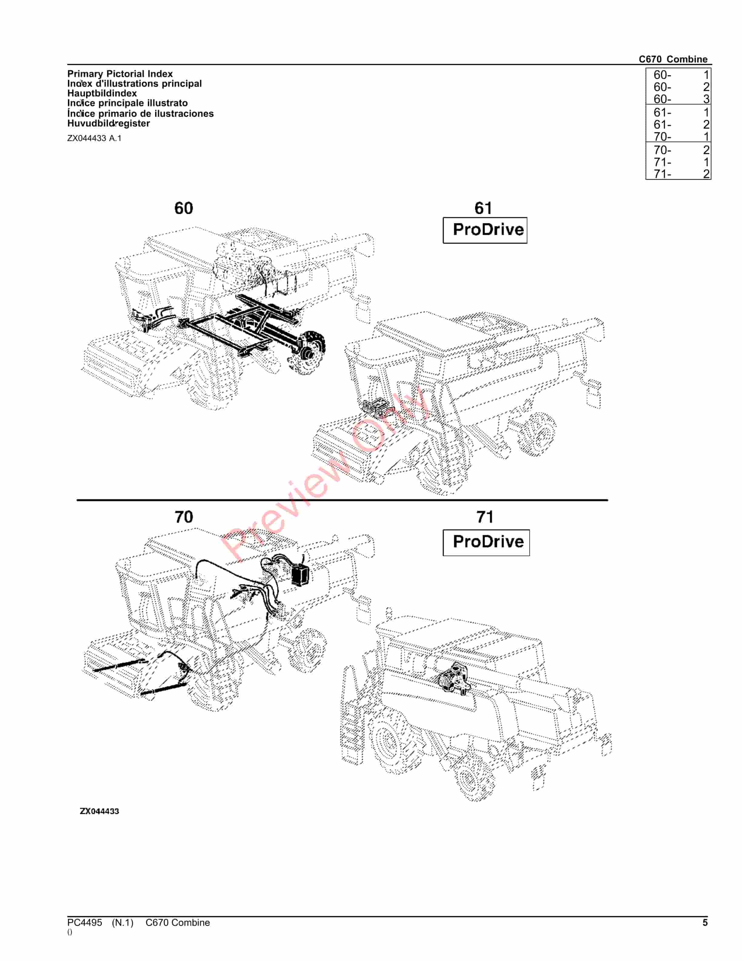 John Deere C670 COMBINE Parts Catalog PC4495 10SEP23-5