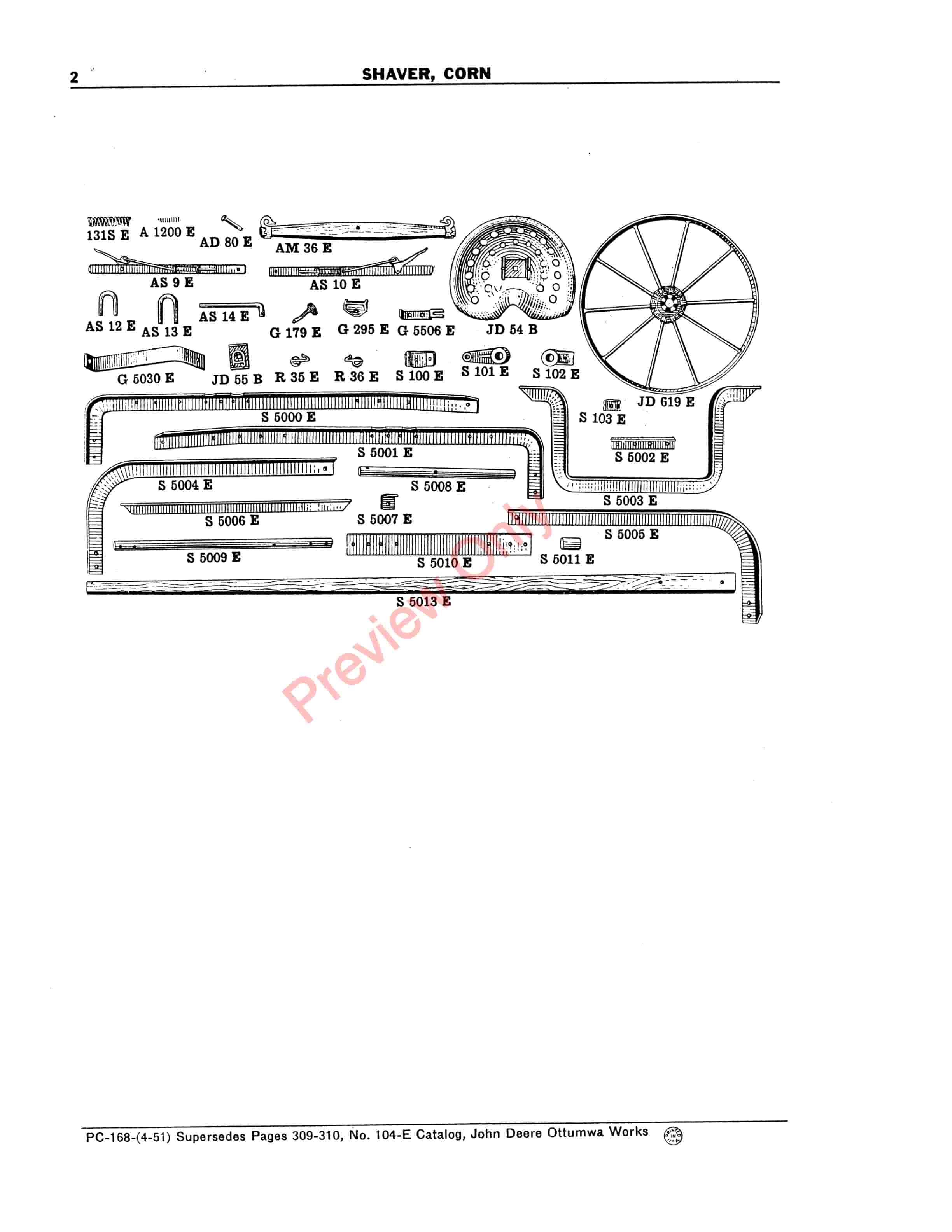 John Deere Corn Shaver Parts Catalog PC168 01APR51-4
