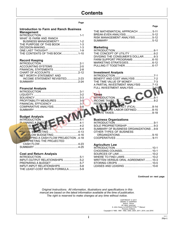 John Deere FOSFMO Farm and Ranch Business Management Textbook Farm