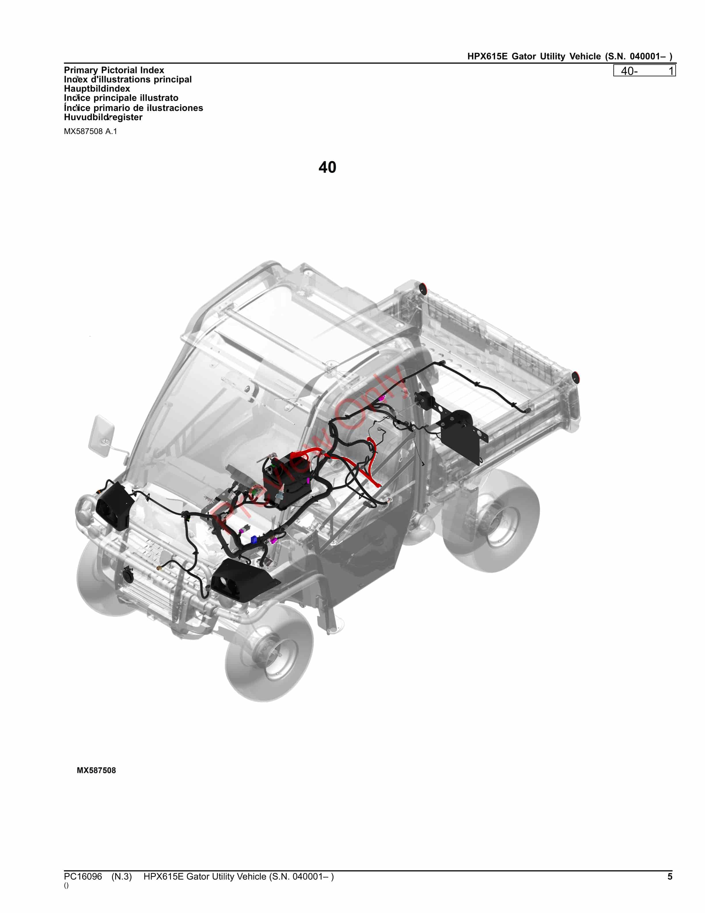 John Deere HPX615E Gator Utility Vehicle (S.N. 040001 ) Parts Catalog PC16096 10SEP23-5
