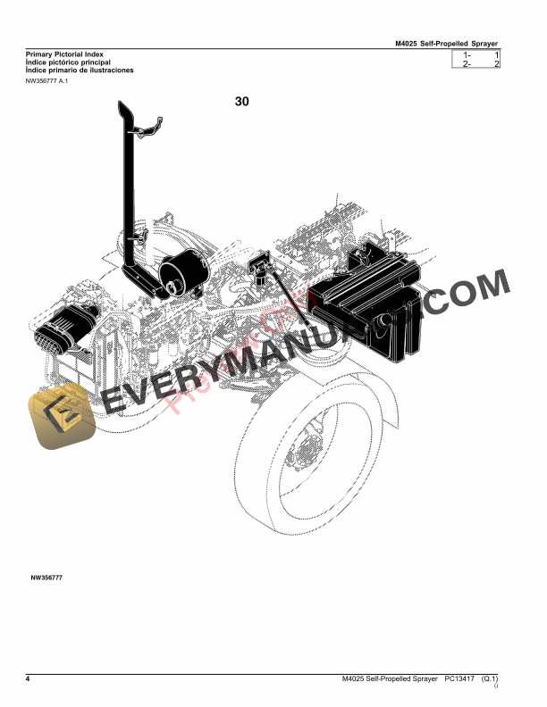 John Deere M4025 SelfPropelled Sprayer Parts Catalog PC13417 26NOV23