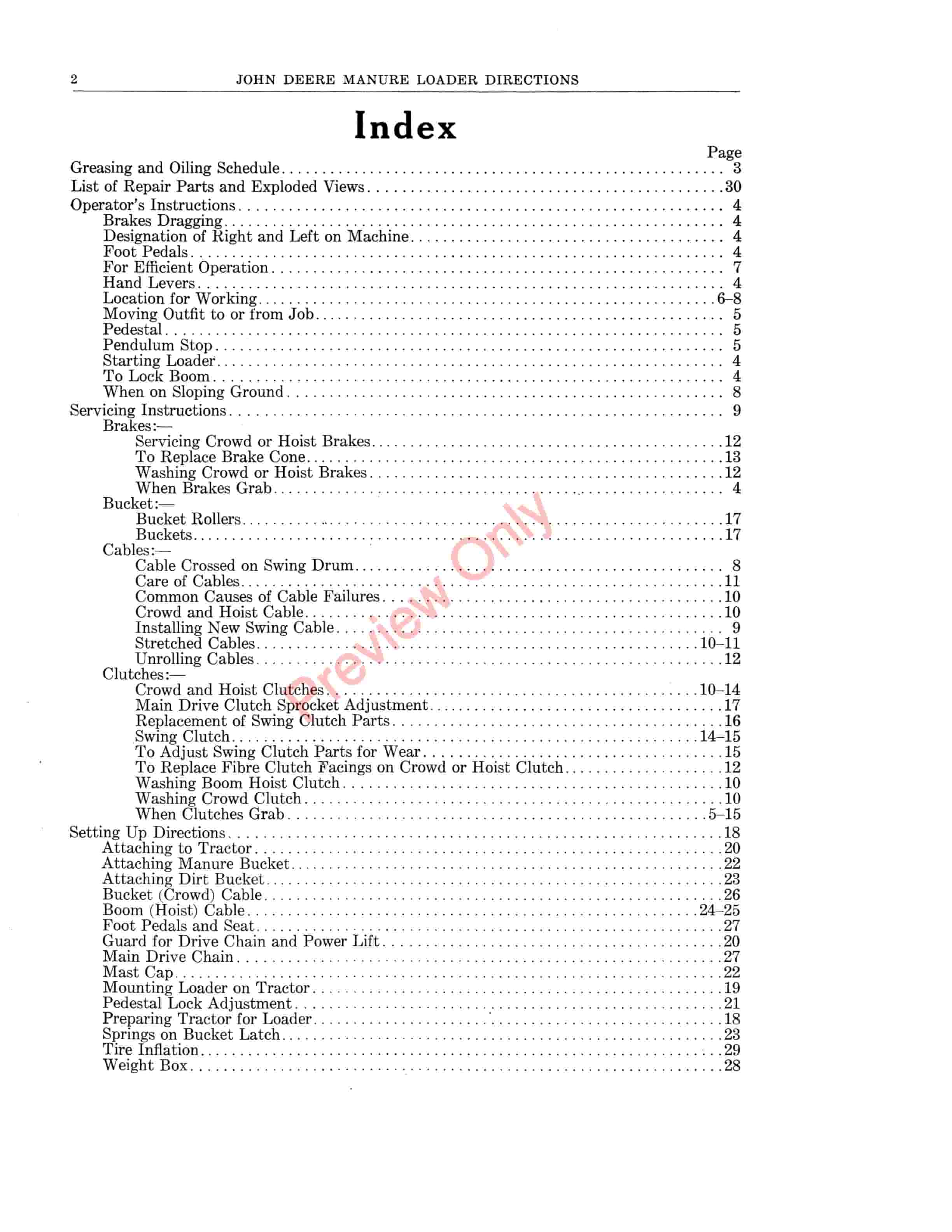 John Deere Manure Loader WRepair List No. 2 C Parts Catalog DIR93D 01MAY44 4