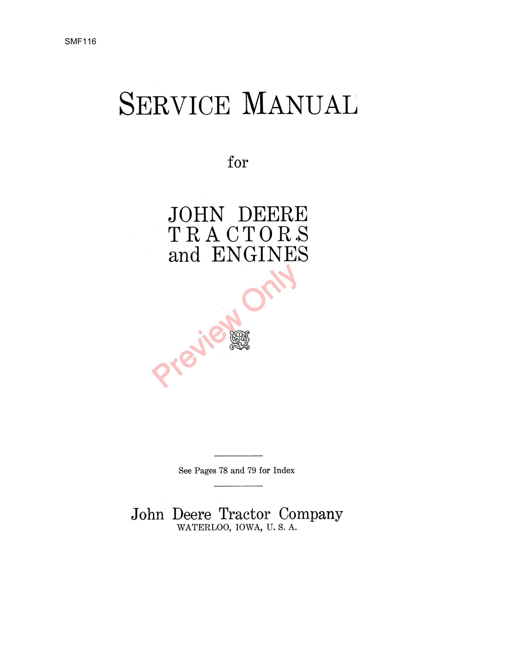 John Deere Model D Tractor (-119099)