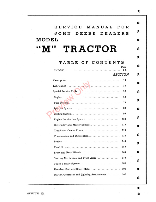 John Deere Model M Tractors Service Manual SM2001 19-3