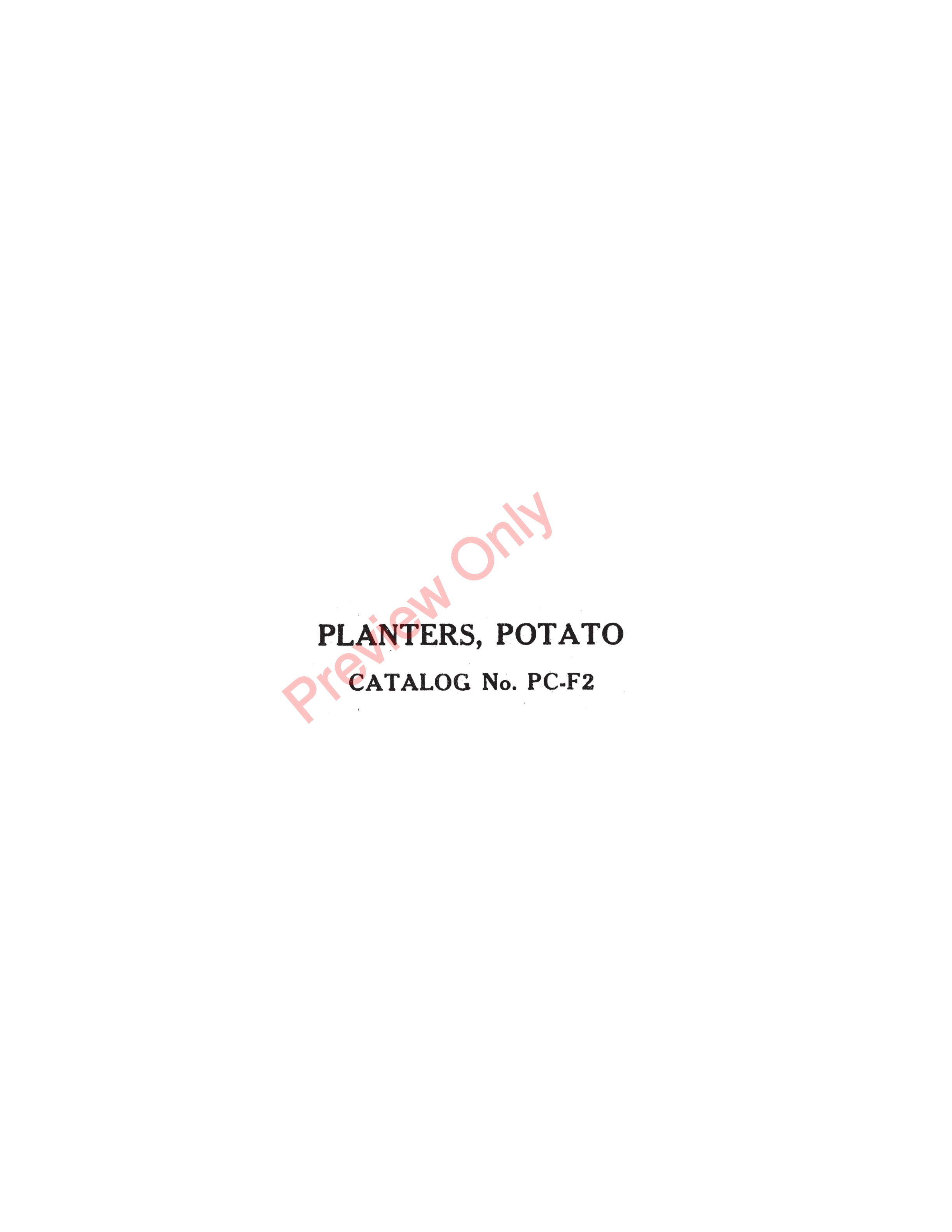 John Deere One and Two-Row Potato Pickers Hoover Series, 1400 and 12 Series Parts Catalog PCF2 01APR49-5