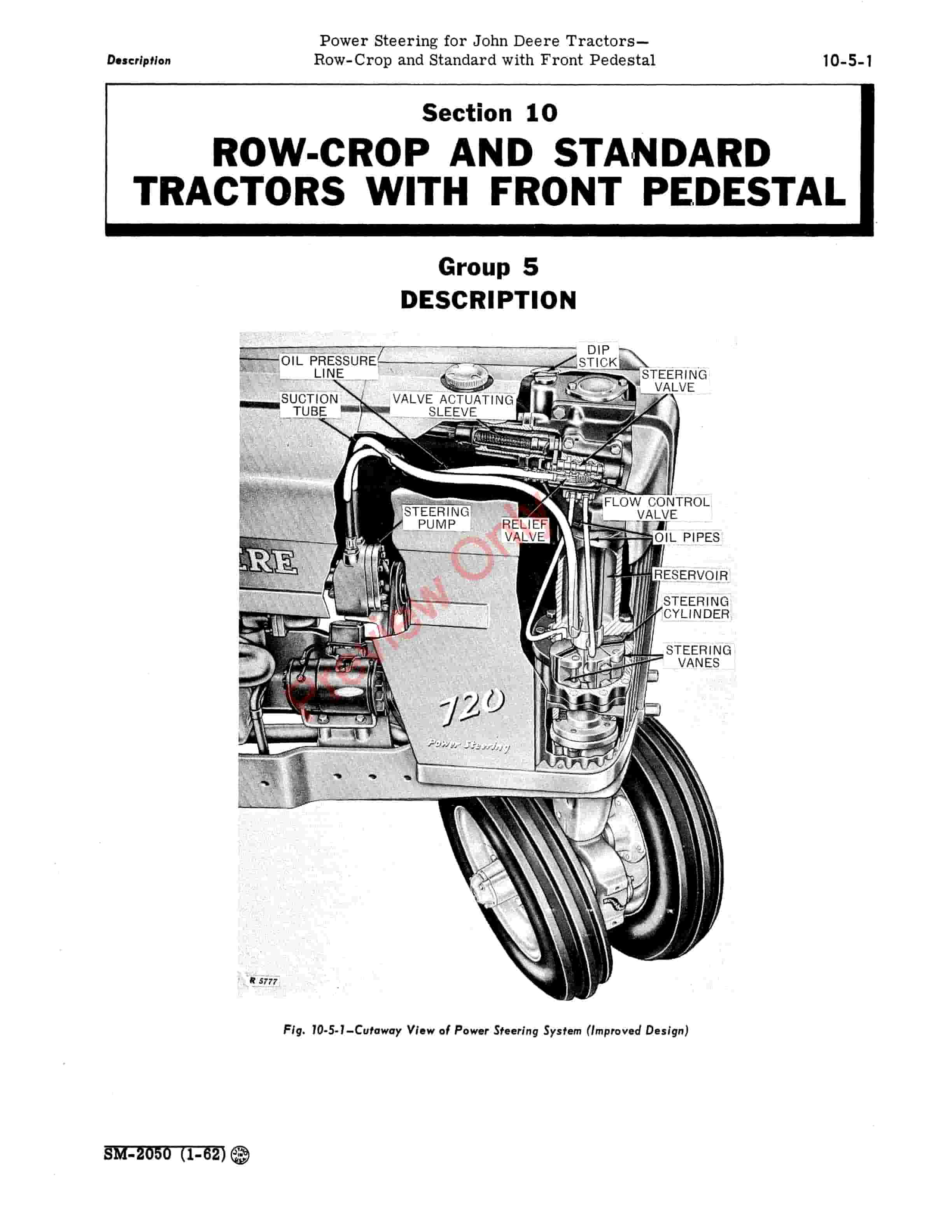John Deere Power Steering For 2 Cylinder Tractors Service Manual SM2050 01JAN62 5