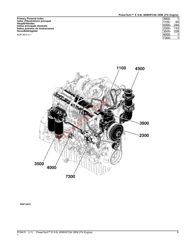 John Deere PowerTech E 9.0L 6090HFC94 OEM (IT4 Engine) Parts Catalog PC8415 14NOV23-3
