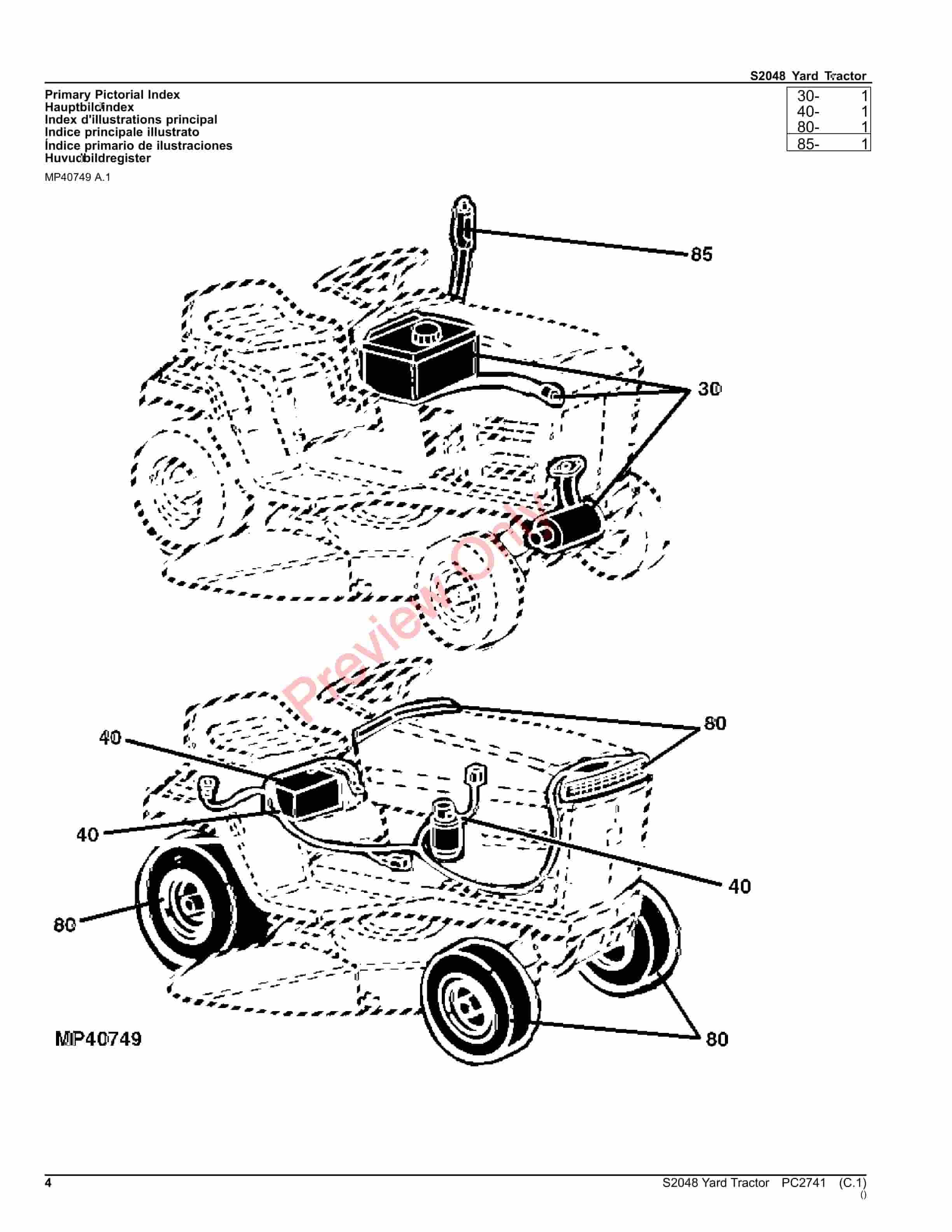 John Deere S2048 YARD TRACTOR Parts Catalog PC2741 17MAY23-4