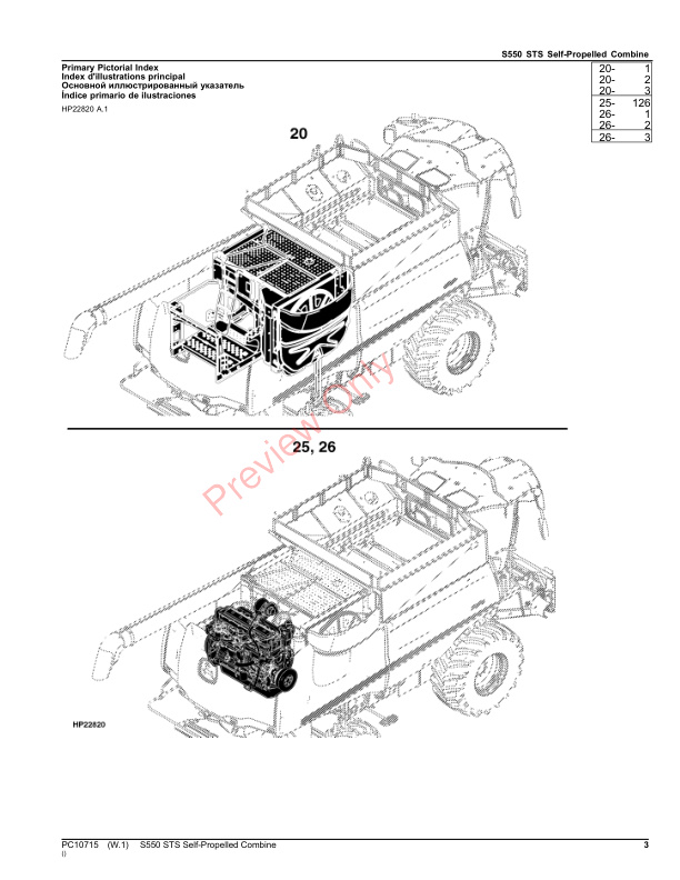 John Deere S550 STS SELF PROPELLED COMBINE Parts Catalog PC10715 05SEP23 3