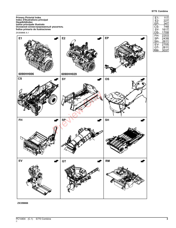 John Deere S770 Combine (PIN 1Z0S770XXXX130000 Parts Catalog PC14404 05NOV23-3