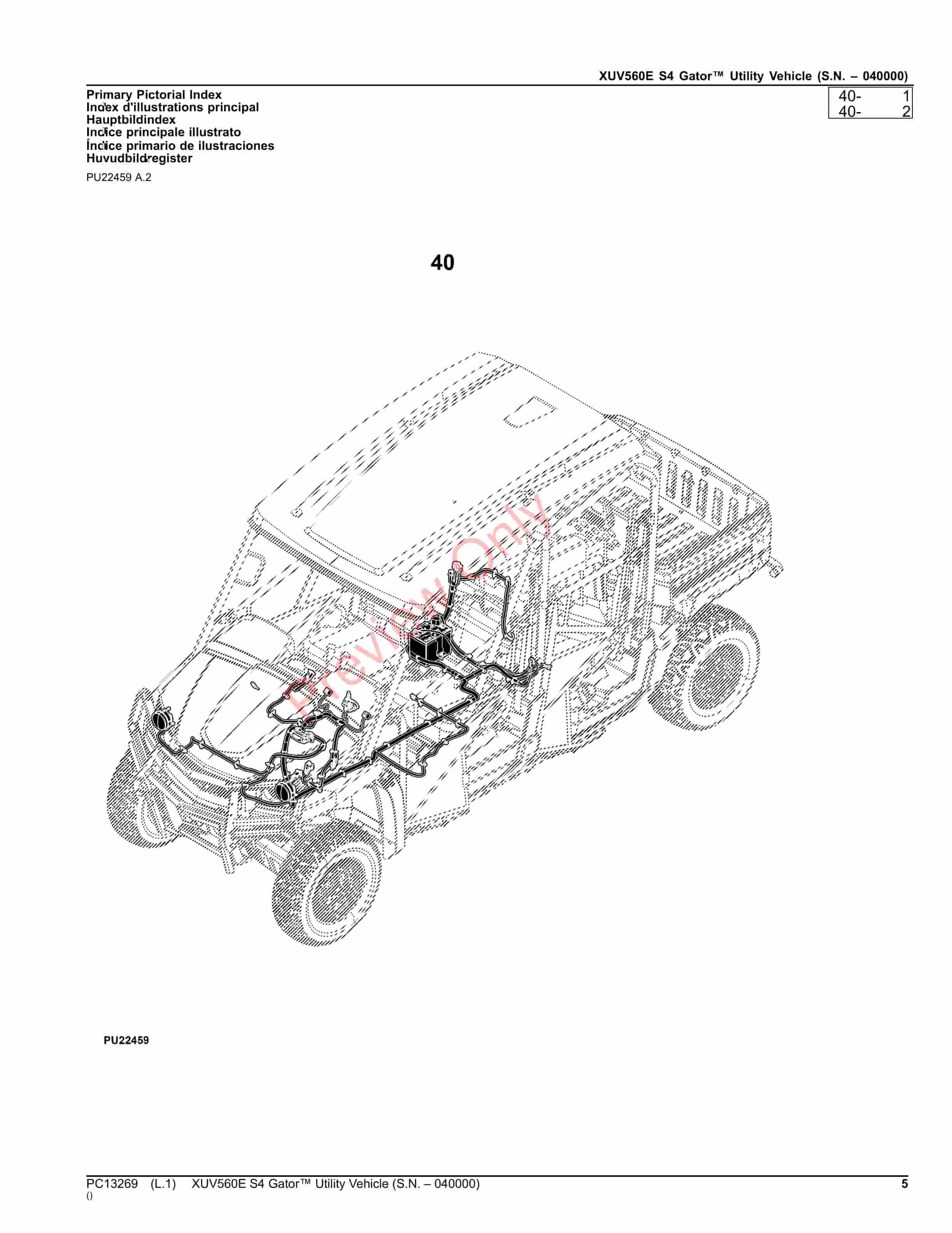 John Deere XUV560E S4 Gator Utility Vehicle (S.N. 040000) Parts Catalog PC13269 23NOV23-5