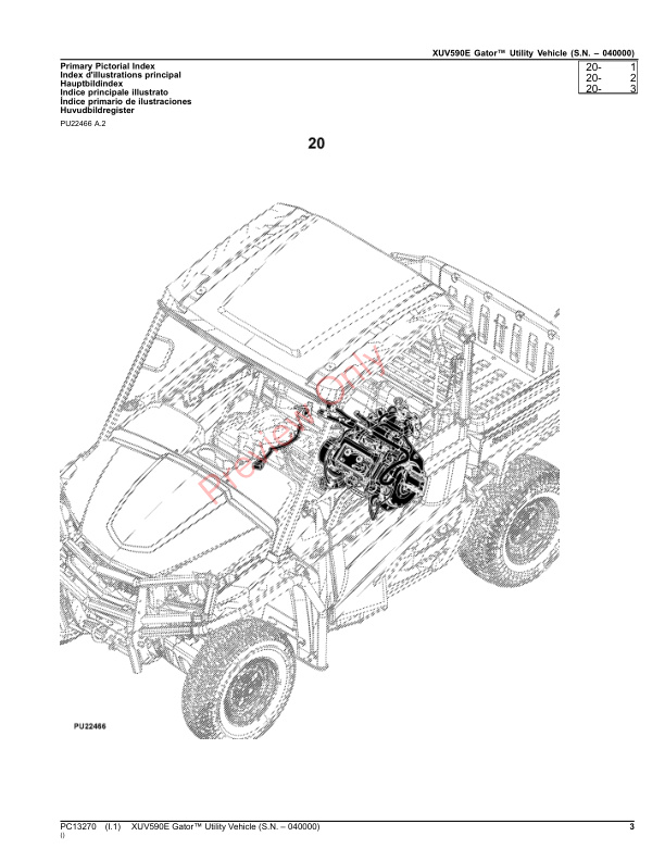 John Deere XUV590E Gator Utility Vehicle (S.N. 040000) Parts Catalog PC13270 10SEP23-3