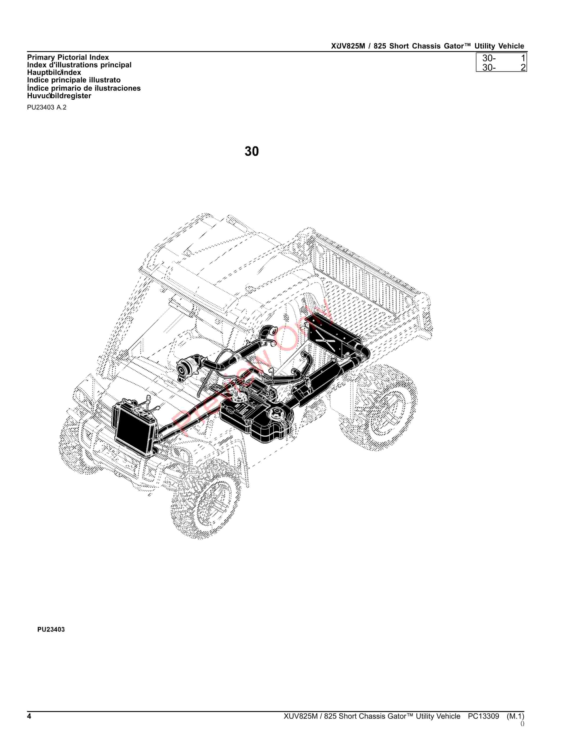 John Deere XUV825M 825 Short Chassis Gator Utility Vehicle Parts Catalog PC13309 10SEP23-4