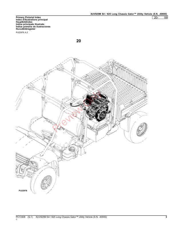 John Deere XUV825M S4 825 Long Chassis Gator Utility Vehicle (000000 Parts Catalog PC13308 10SEP23-3