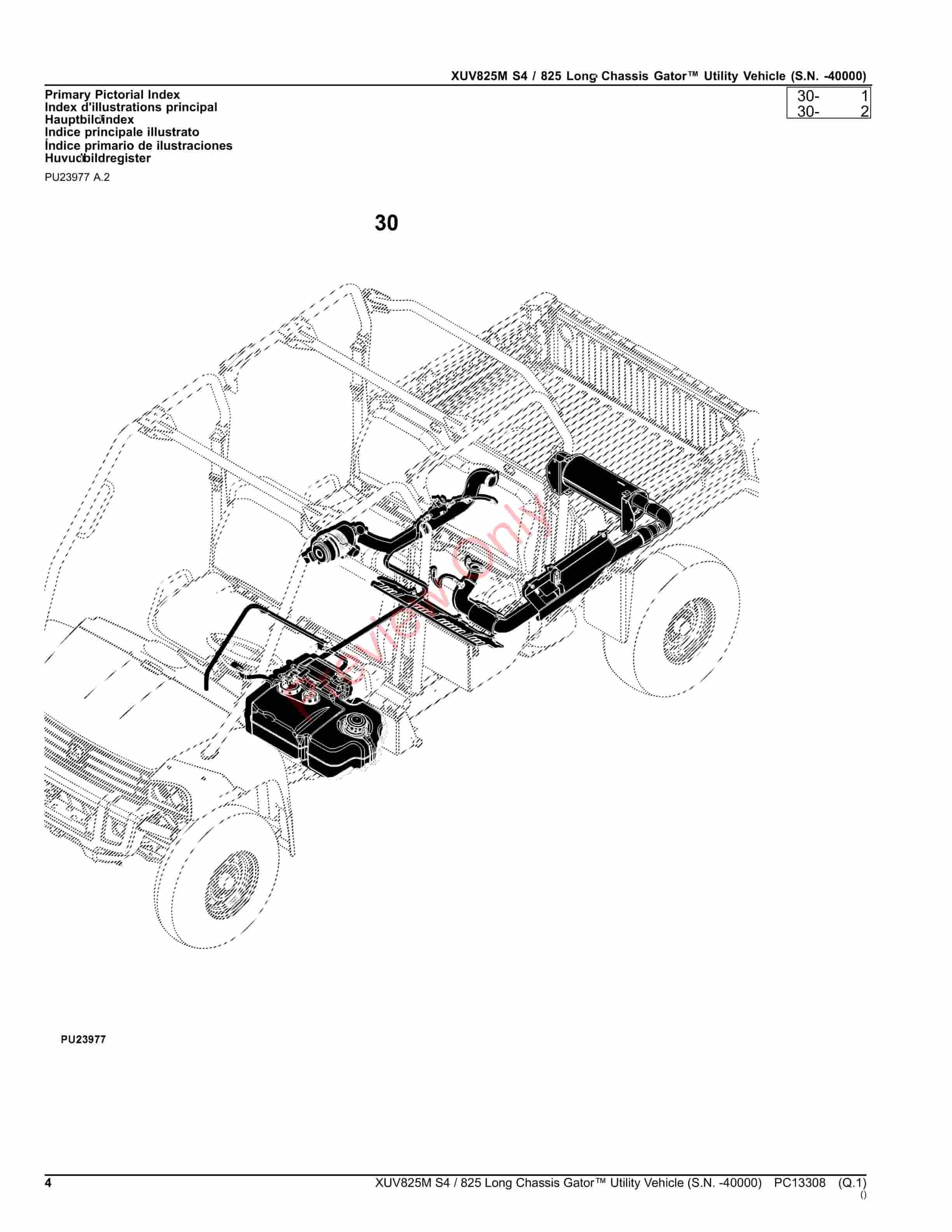 John Deere XUV825M S4 825 Long Chassis Gator Utility Vehicle (000000 Parts Catalog PC13308 10SEP23-4