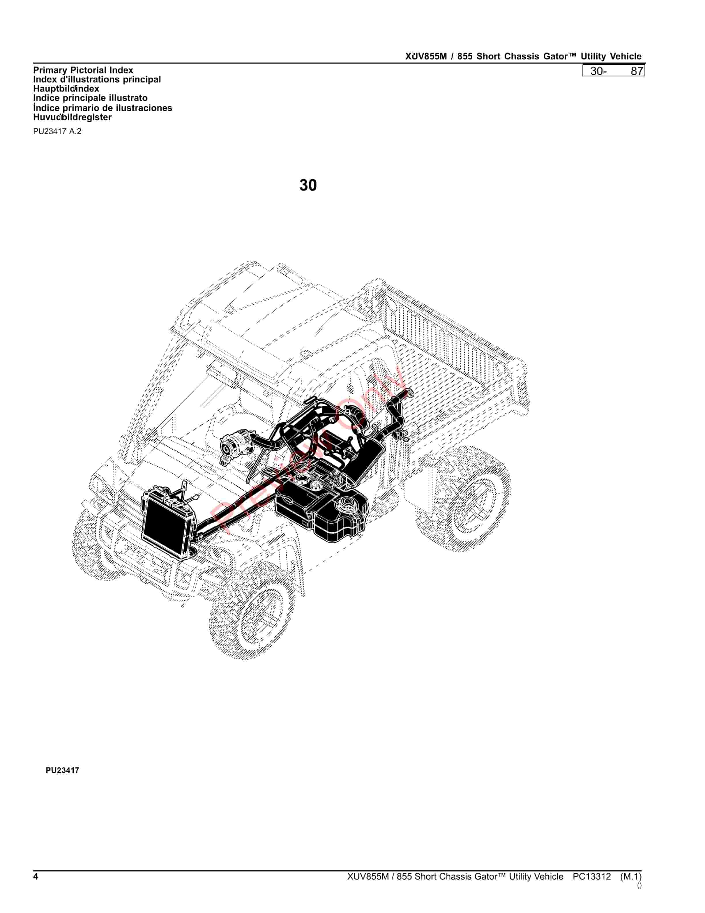 John Deere XUV855M 855 Short Chassis Gator Utility Vehicle Parts Catalog PC13312 14SEP23-4