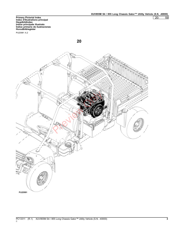 John Deere XUV855M S4 855 Long Chassis Gator Utility Vehicle (S.N. Parts Catalog PC13311 10SEP23-3