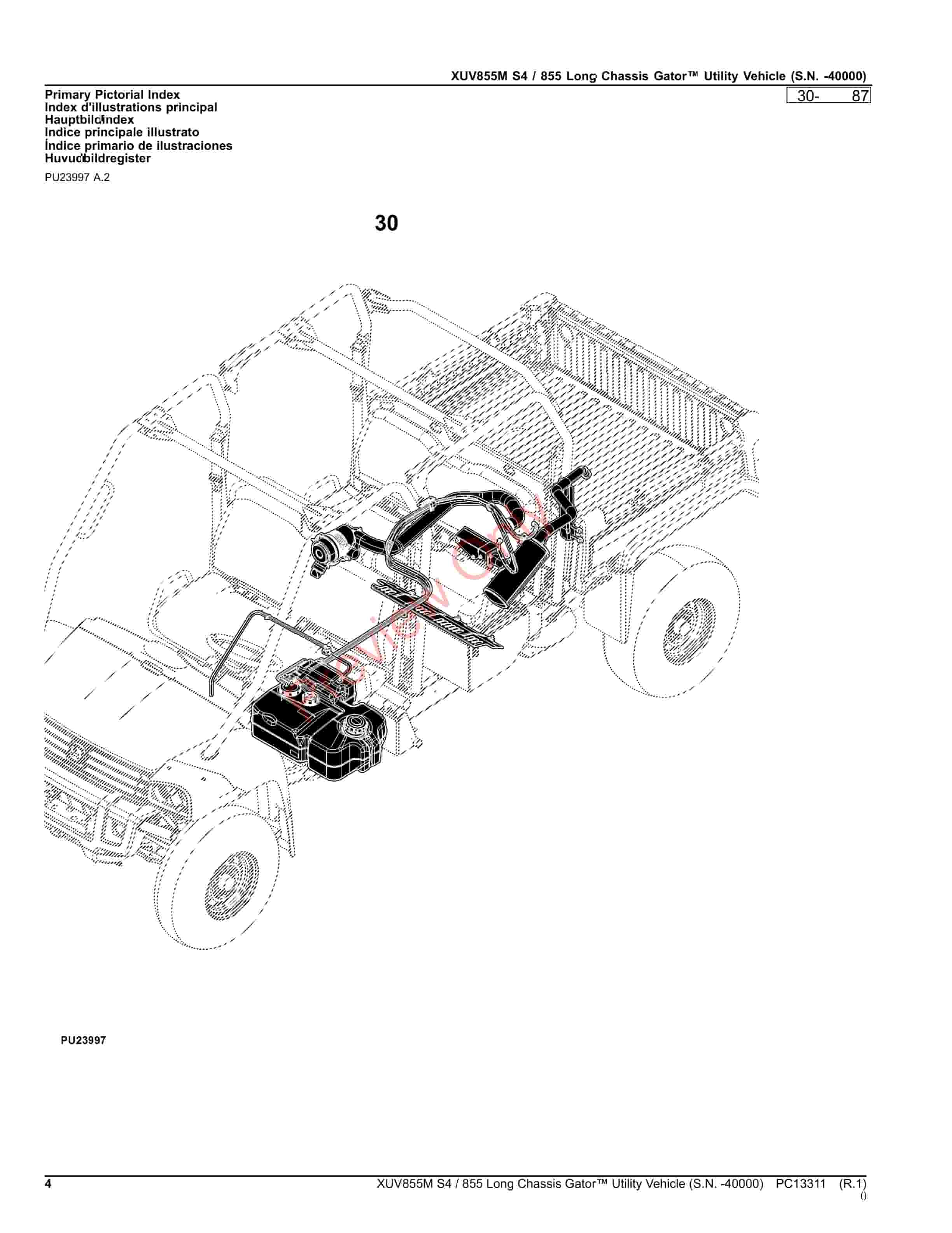 John Deere XUV855M S4 855 Long Chassis Gator Utility Vehicle (S.N. Parts Catalog PC13311 10SEP23-4