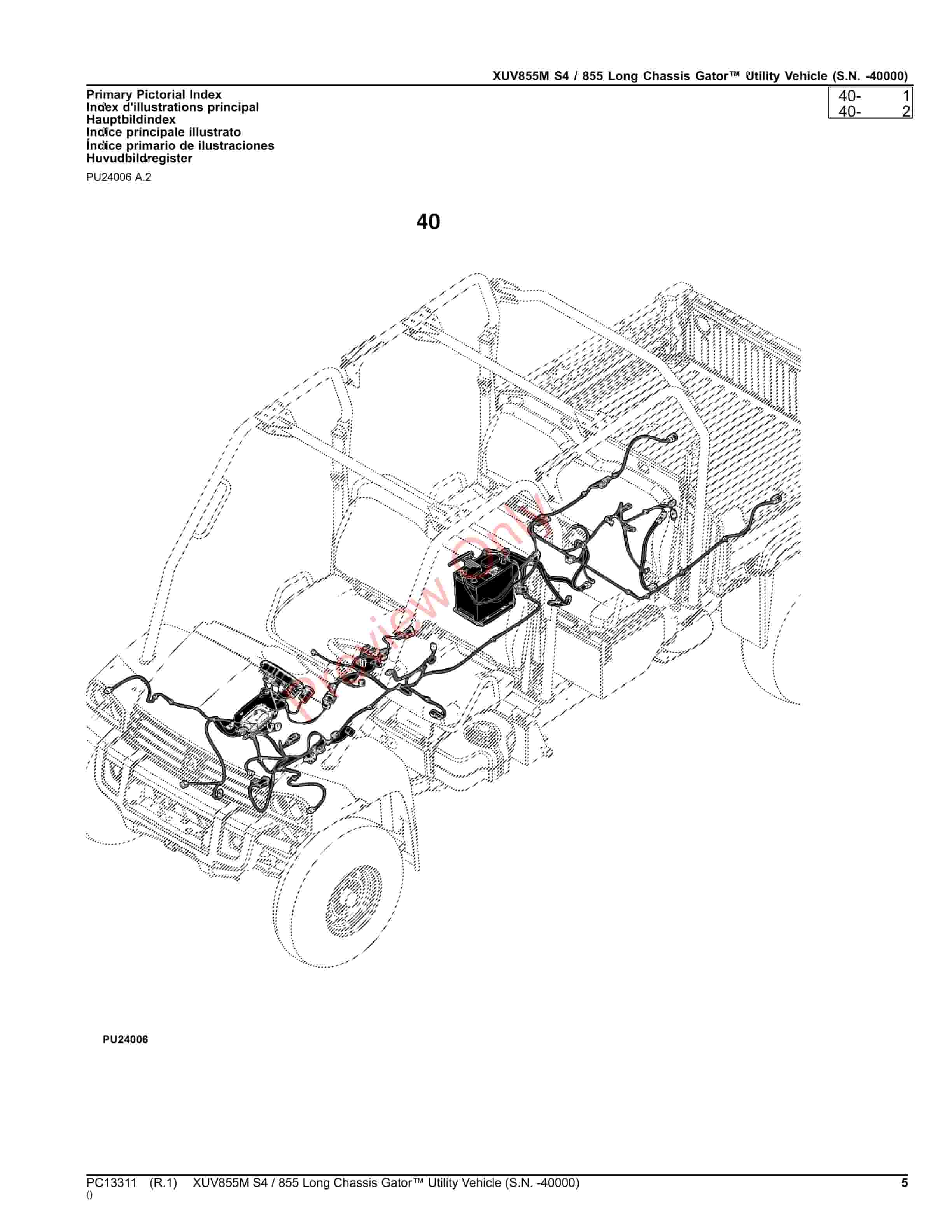 John Deere XUV855M S4 855 Long Chassis Gator Utility Vehicle (S.N. Parts Catalog PC13311 10SEP23-5