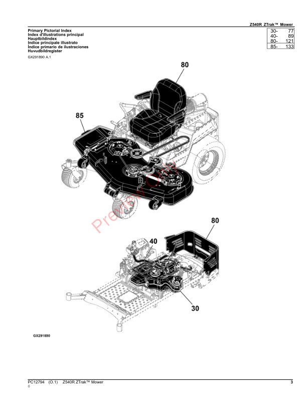 John Deere Z540R ZTrak Mower Parts Catalog PC12794 23NOV23-3
