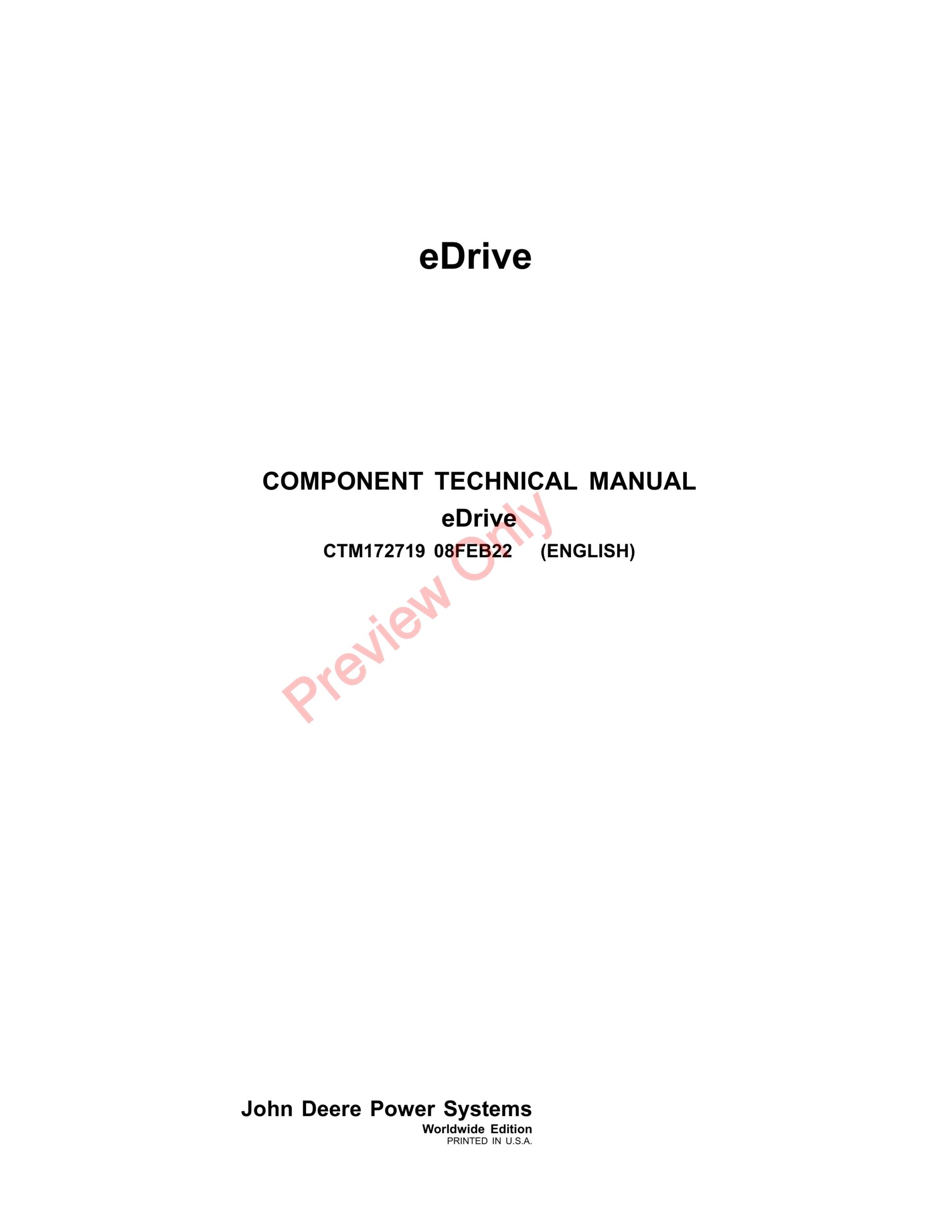 John Deere eDrive Component Technical Manual CTM172719 08FEB22-1
