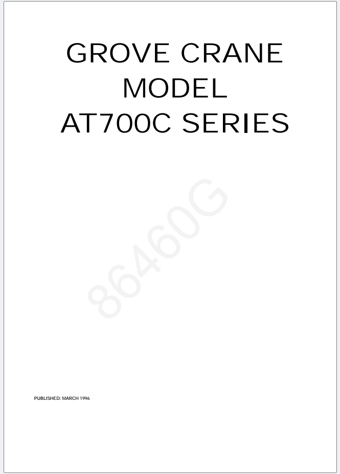 Grove AT740C Crane Schematic, Operator, Parts and Service Manual