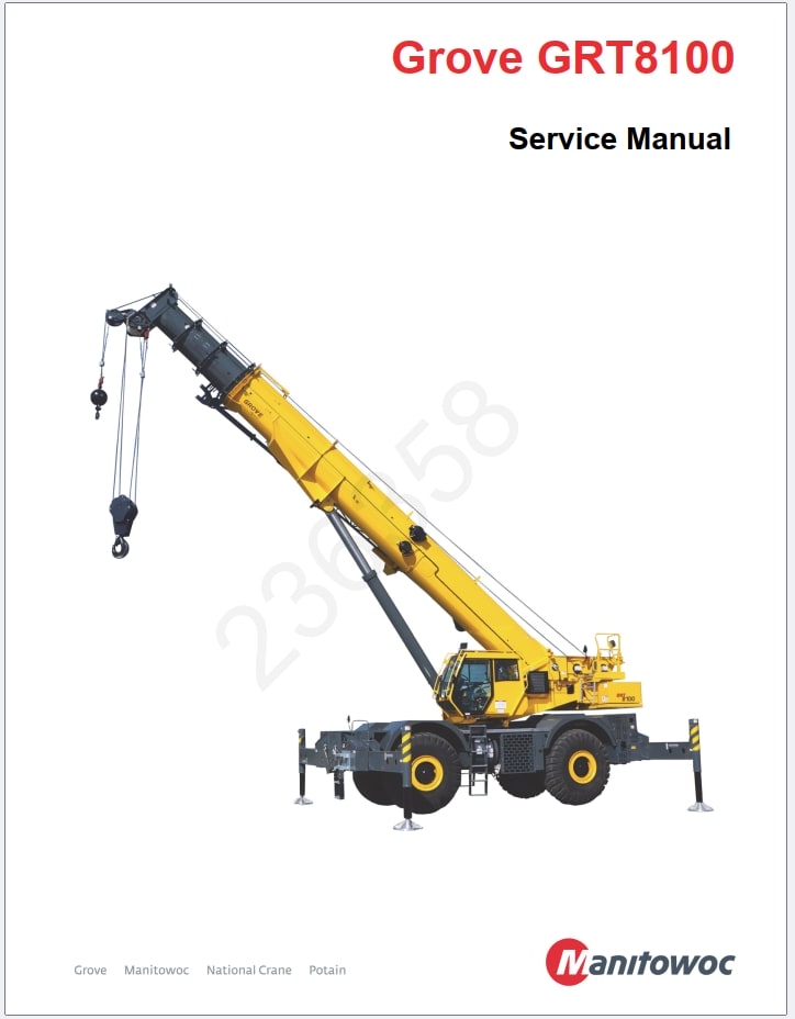 Grove GRT8100 Crane Schematic, Operator, Parts and Service Manual