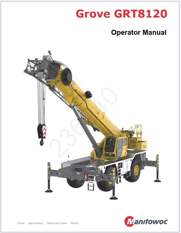 Grove GRT8120 Crane Schematic, Operator, Parts and Service Manual