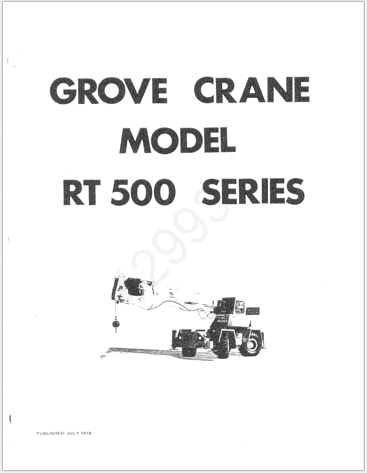 Grove RT515 Crane Schematic, Operator, Parts and Service Manual