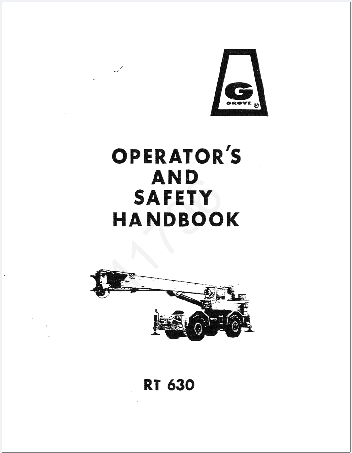 Grove RT630 Crane Schematic, Operator, Parts and Service Manual