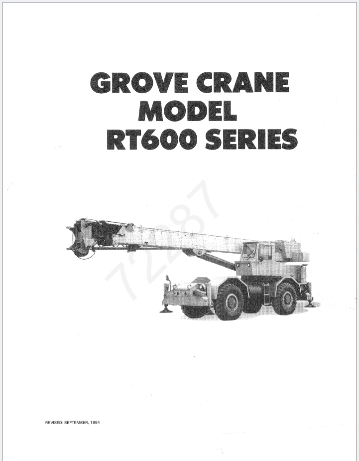 Grove RT635 Crane Schematic, Operator, Parts and Service Manual