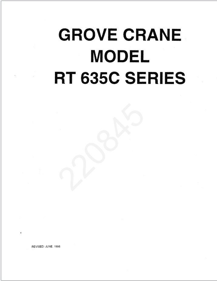 Grove RT640C Crane Schematic, Operator, Parts and Service Manual