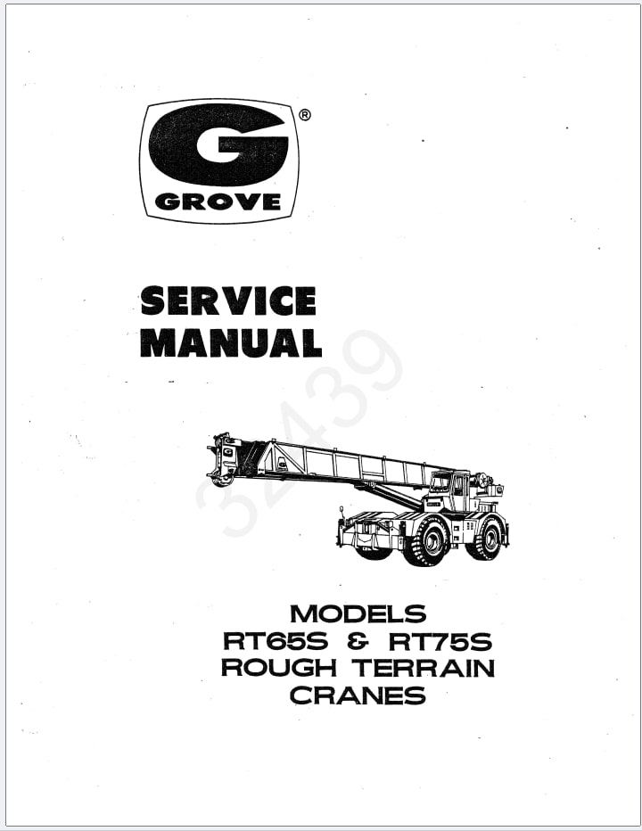 Grove RT75S Crane Schematic, Operator, Parts and Service Manual