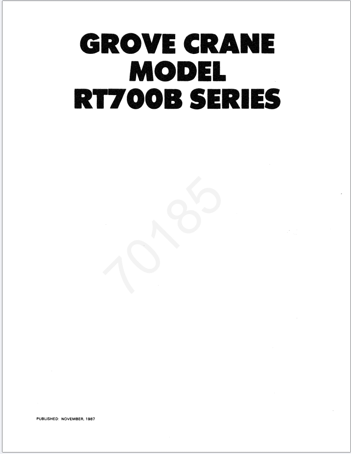Grove RT760 Crane Schematic, Operator, Parts and Service Manual