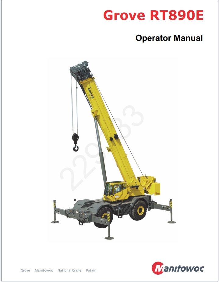 Grove RT800E Crane Schematic, Operator, Parts and Service Manual
