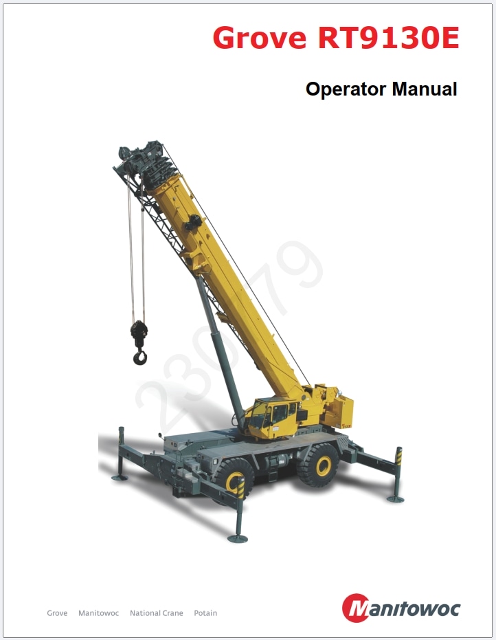 Grove RT9130E Crane Schematic, Operator, Parts and Service Manual