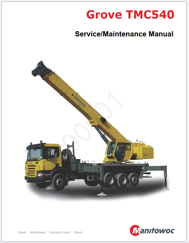 Grove TMC540 Crane Schematic, Operator, Parts and Service Manual